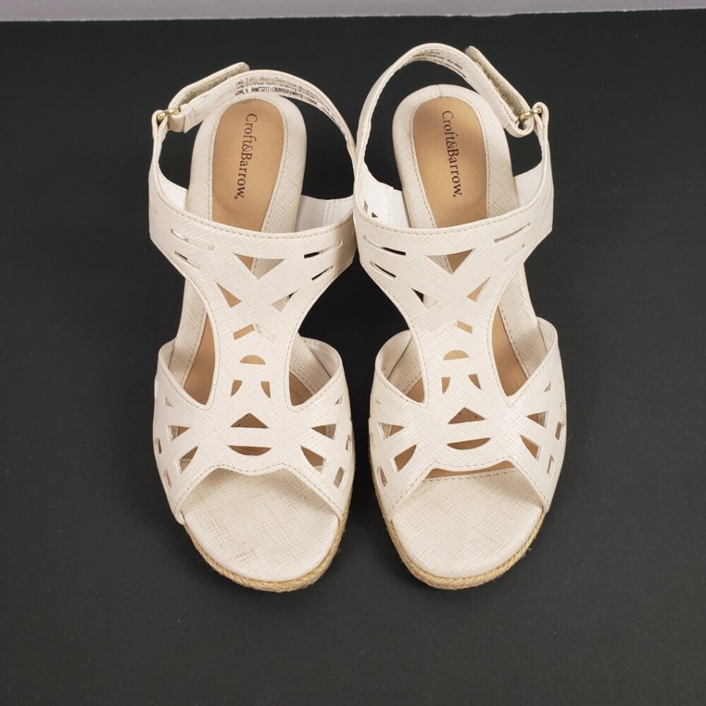 Croft & Barrow Sandals Sz 7 Womens 2.5" Cork Heel Adjustable Shoes Wedge - Picture 6 of 14